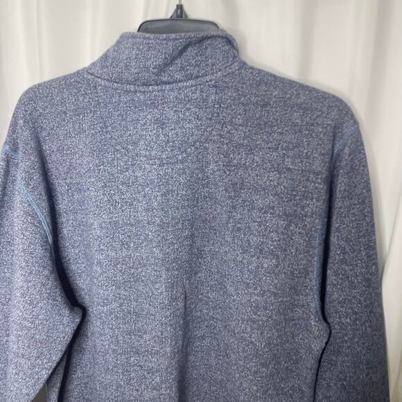 Izod Saltwater quarter zip half zip pullover knit sweater men's Medium blue gray - Picture 7 of 16